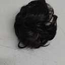 Short Claw Clip Ponytail Extension, Messy Bun Hair Piece, 100% Real Human Hair, 6 Inch, #1B Natural Black
