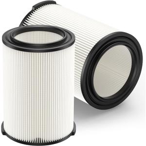 2-pack Standard Wet/dry Vac VF4000 Replacement Filter, Compatible with RIDGID Vacs 5-20 Gallons Vacuum Cleaner