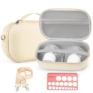 Breast Pump Storage for HandsFree Breast Pumps with Nipple Ruler, Wearable Breast Pump Case Compatible with Momcozy/Willow/eufy/Security/Medela/Bluefair Wearable Breast Pumps