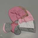 BQUBO Newborn Baby Girls Hats Mittens Set Hospital Hat Beanie Infant Bow Hats Baby Cotton Gloves for 0-6 Months