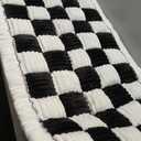 Backseat Dog Bed Non-Slip, Back Seat Pet Mat, Soft and Comfortable Dog Seat Covers for Travel, Pet Car Blanket for Backseat Extender and Seat Covers (Black & White, 51.2" x 24.6")