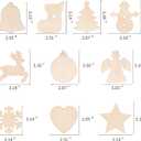 Max Fun 100PCS DIY Wooden Christmas Ornaments Unfinished Predrilled Wood Circles for Crafts Centerpieces Holiday Hanging Decorations in 10 Shapes