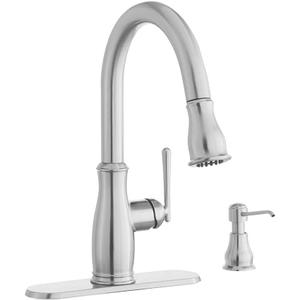 Glacier Bay Kagan Single-Handle Pull-Down Sprayer Kitchen Faucet with Soap Dispenser in Stainless Spot Resistant