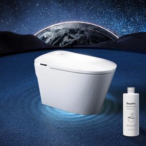 Bazyths Smart Toilet with Foam Shield, Auto Open/Close Lid, Built-in Tank, 12" Rough In, Foot Sensor Flush, Warm Dryer, Heated Seat, Self Cleaning, Comfort Height One-Piece Elongated (ZYS1)