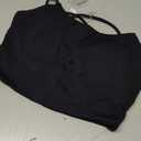 Danysu Sculpt Workout Tank Tops Women Backless Longline Sports Bras Strappy Padded Yoga Top (Medium, #2.scoop Neck Black)