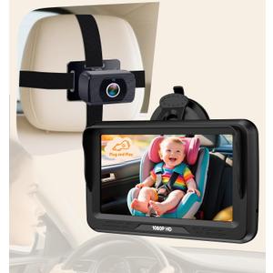 Rohent Baby Car Camera HD 1080P - Rear-Facing Infant Monitor with Night Vision Car Camera for Baby 150 Wide-Angle Lens Anti-Glare Screen Easy Install 360 Adjustable Display
