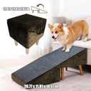 Split Ottoman Dog Ramp for Small Dogs and Cats 2-in-1 Foldable Wooden Pet Ramp and Stairs for Couch and Low Bed, or Ottoman, Non-Slip and Portable, Brown