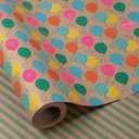 RUSPEPA Reversible Wrapping Paper Roll for Boys Girls Kids Men Women, Jumbo Roll, Colorful Balloon, Star and Stripe Patterns Kraft Wrap Paper Ideal for Birthday Party, 30 Inches X 32.8 Feet