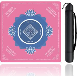Mahjong Mat, Mahjong Mat for Table with Bag, 31.5" x 31.5" Rubber Anti Slip and Noise Reduction Board Gaming Mat for Mah Jongg, Poker, Board Tile Games, Dominoes