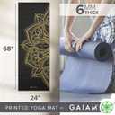 Gaiam Yoga Mat - Premium 6mm Print Extra Thick Non Slip Exercise & Fitness Mat for All Types of Yoga, Pilates & Floor Workouts (68"L x 24"W x 6mm Thick)