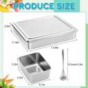 Boao 6 Compartment 304 Yakumi Pans Stainless Steel Seasoning Condiment Container with Lids Spoons, Japanese Yakumi Pans Mini Sauces Salad Dressings Storage for Food, Herbs, Spices