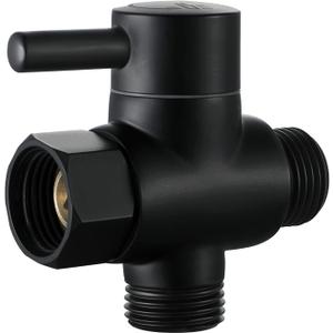 Brass Shower Arm Diverter Valve for Hand Held Showerhead and Fixed Spray Head,G 1/2 3-Way Bathroom Universal Shower System Replacement Part (Matte Black)
