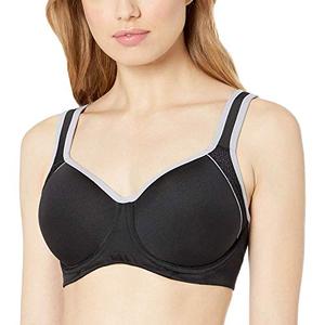 Wacoal Women's Sport Contour Convertible Underwire Bra, Black/Lilac Gray, 36DD