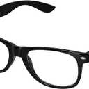 Black Fake Glasses with Clear Lenses Costume Props Halloween Cosplay for Men Women Adult Halloween Accessories Outfit, Black +0.3 - Pack of 5
