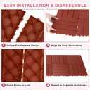 Plastic Interlocking Deck Tiles 12 Pack, 12"x12" Waterproof Patio Flooring, Weather Resistant Outdoor Deck Tiles for Balcony, Porch, Backyard, Brick Red