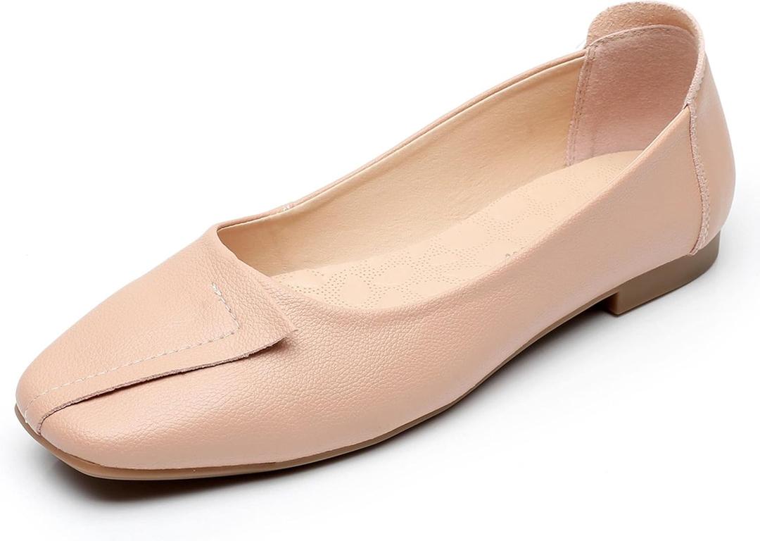 VenusCelia Women's Plain Dance Flat Shoe
(9 M US, Blush)