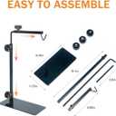 Adjustable 13-29 inch Metal Reptile Lamp Stand Versatile Floor Light Holder for Terrarium Heat Lamps & Dome Shades, Perfect for Glass Reptile Enclosures & Heating Bulbs.