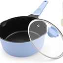 Small Sauce Pan with Lid, 1.5 Qt Saucepan with Lid, Non Stick Sauce Pan, Milk Pot & Sauce Pot & Saucepan with Pour Spout, Detachable Handle Milk Pan, Induction Compatible, Oven Safe, PFOA-Free