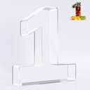 Ledido 10’’ Acrylic Number Charcuterie Board Box, Reusable Fillable Serving Tray for Candy Cake Fruit Snack, Easy-Clean Acrylic Charcuterie Tray for Birthday Anniversary Party Decorations, Number 1