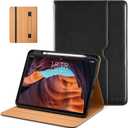 DTTO for iPad (A16) 11th Generation Case 11 Inch 2025, iPad 10th Generation Case 10.9 Inch 2022, Premium Leather Business Folio Stand Cover with Pencil Holder - Auto Wake/Sleep, Black