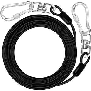 jenico Dog Tie Out Cable: 10 ft Dog Lead for Yard - Heavy Duty Chain Leash Outside for Small Large Dogs Up to 500 lbs - Outdoor Dog Runner Tether 