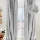 100% Blackout Shield Linen Blackout Curtains for Bedroom 63 Inches Long, Back Tab/Rod Pocket Living Room Drapes, Thermal Insulated Blackout Curtains 2 Panels Set, 50" W x 63" L, Grey