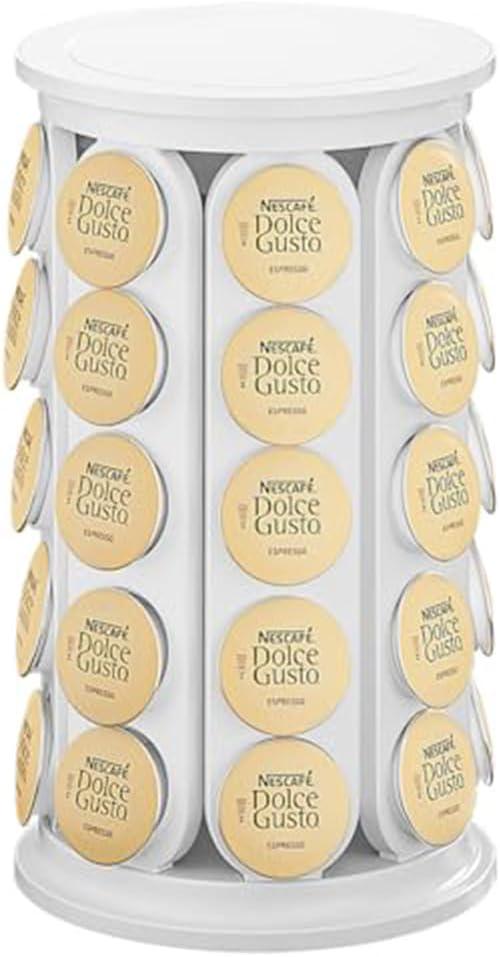 K Cups Holder,K Cup Carousel, Coffee Pods Storage Organizer Stand, New Modern Design, Home or Office Kitchen Counter Organizer Capacity of 40 Pods, White