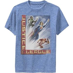 WARNER BROS Boys Justice League Speed Team Boys Short Sleeve Tee Shirt (Small, Royal Blue Heather)