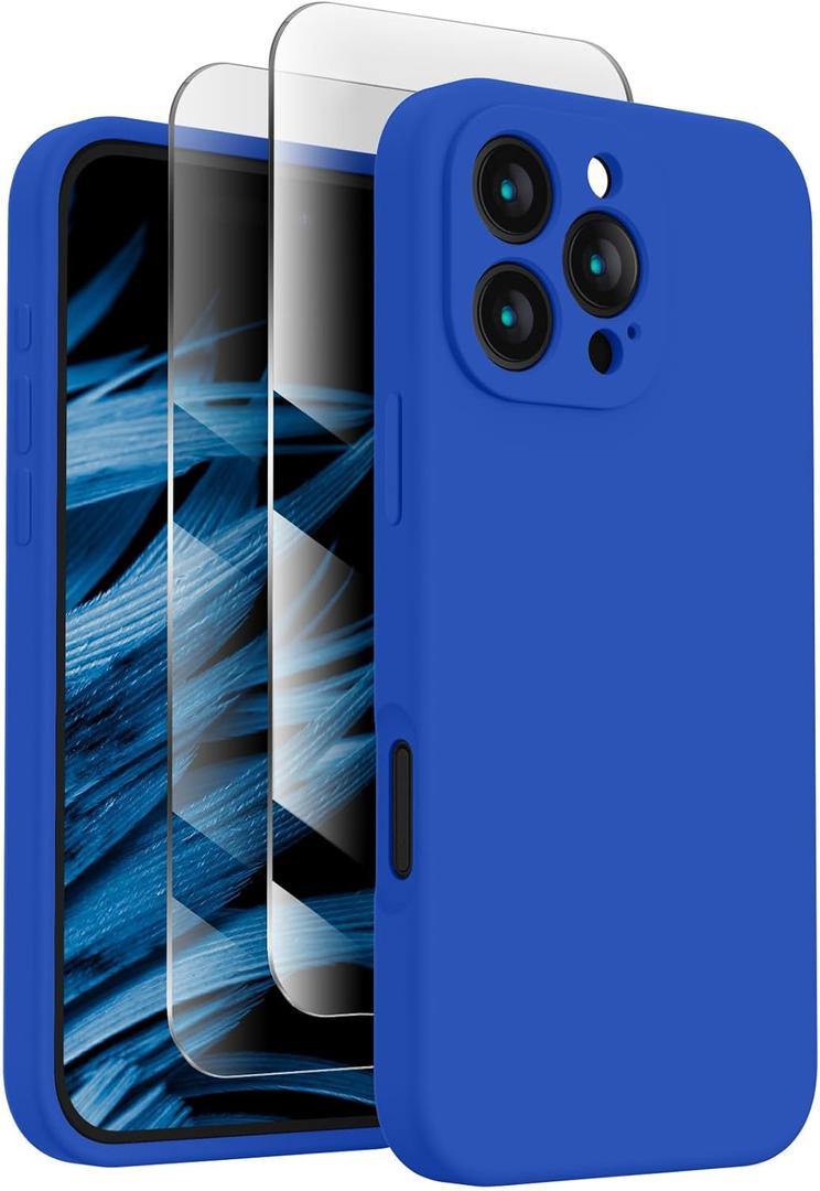 FireNova Designed for iPhone 16 Pro Max Case, Silicone Upgraded [Camera Protection] Phone Case, Soft Anti-Scratch Microfiber Lining Inside, 2024, Klein Blue