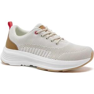 Women's Orthopedic Fashion Sneakers for Plantar Fasciitis: Flat Feet Supportive Cushioned Walking Shoes with Arch Support, Orthotic Soft Casual Sneakers for Ankle and Foot Pain Relief (9, W2-beige)