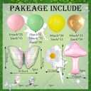 Fairy Wonderland Balloon Arch Garland Kit-158Pcs Green Pink Balloons with Butterfly Flower & Mushroom Foil Balloon for Girls Fairy Baby Shower Fairytale Spring Garden Tea Party Decorations