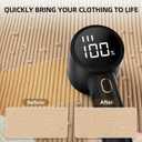 Fabric Shaver, Lint Remover Rechargeable, Electric Portable Sweater Defuzzer with 3 Speeds, 6 Leaf Blades, Digital LED Display to Remove Pilling for Clothes, Furniture, Sweater, Couch, Blanket (Black)