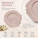36 Pack Rose Gold Charger Plates, Reef Chargers for Dinner Plates, 13 inches