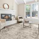 8x10 Area Rug Living Room Rugs - Washable Neutral Modern Abstract Soft Thin Large Rug Indoor Floor No Slip Rug Carpet for Bedroom Under Dining Table Home Office Decor - Dark Brown