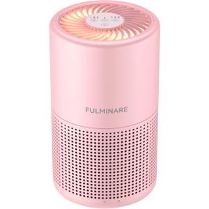 FULMINARE Air Purifiers for Home H13 True HEPA Air Filter Quiet Air Cleaner With Night Light Portable Small Air Purifier for Bedroom Office Living Room (Pink