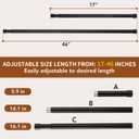 Sliding Door Security Bar, 17-46 Inches Adjustable Patio Door Security Bar, Matte Black Sliding Door Lock Bar with Rubber Tips, 1 Inch Diameter Window Security Bar for Home