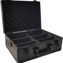 2700+ Cards Storage Box, Secure Lockable Card Case with Shoulder Strap, Heavy-Duty Acrylic Trading Card Organizer with 6 Dividers for TCG, CCG and Sports Cards (Black)