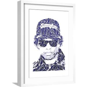 ART.COM Wall Art Print Easy E on White Frame by Cristian Mielu, 17" x 23"