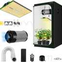 MELONFARM Grow Tent Complete Setup, 100W Full Spectrum LED Grow Light & 34"x34"x72"Grow Tent Bundle, 4" Efficient Airflow Ventilation System with Soundproof Duct Connector
