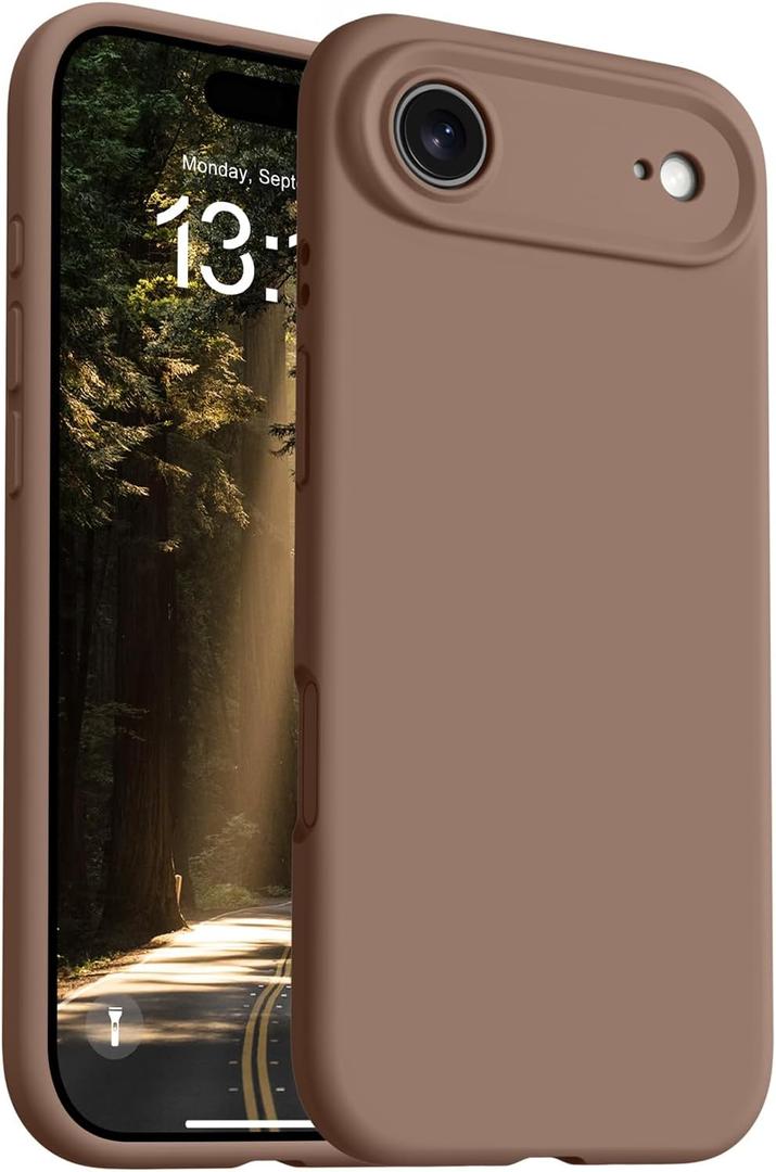 OTOFLY Magnetic for iPhone 17 Air Case,Compatible with Magsafe,Classic Liquid Silicone Mobile Phone Case,Integrated Camera Control Button,Anti-Scratch Microfiber Lining, Light Brown