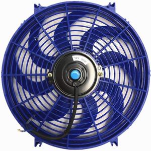 Upgr8 Universal High Performance 12V Slim Straight Blades Electric Cooling Radiator Fan with Fan Mounting Kit (14 Inch, Blue)