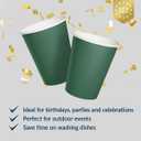 PAW - Disposable Paper Cups (8,5 oz, 50-Pack), Hot & Cold Paper Coffee Cups, Dark Green Drinking Cups for Party, BBQ, Christmas, New Year's Eve, Picnic