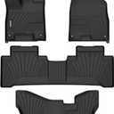 Binmotor-All Weather Custom Floor Mats for Acura MDX 2014-2020(only for 7 Seat, No Hybrid Models), 1st & 2nd & 3rd Row Full Set Car Mats TPE, Heavy Duty Car Floor Liners for MDX Accessories