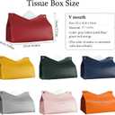 Tissue Box Cover Rectangle - Premium PU Leather Minimalist Tissue Holder - Modern Nordic Decor for Home, Office & Car - Decorative Tissue Cover for Table Vanity Nightstand Parlors Countertop (Yellow)