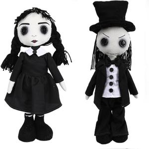 Goth Revenge Voodoo Creepy Dolls Scary Haunted Doll Spell Halloween Decor Lucky Gag Decor (2pcs)