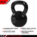 JFIT Kettlebell Weights Cast Iron, 40 LB Black