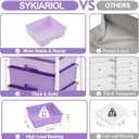 SYKIARIOL Utility Cart with 5 Drawers,Storage Drawer Cart with Wooden Tabletop and Lockable Wheels,Craft Storage Trolley Cart,5-Tier Rolling Utility Cart on Wheels,Purple