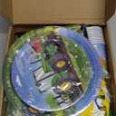 Farm Green Tractor Birthday Party Supplies, Tractor Birthday Decorations with Tractors Balloons, Backdrop, Tablecloth, Banner, Cake Toppers, John Deere Party Supplies Plates Napkins