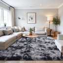 Beglad Fluffy Large Area Rugs 9x12 Feet, Modern Minimalist Style Shag Fuzzy Rugs, Non-Slip Indoor Carpet Soft Rugs for Kids Room, Bedroom & Living Room, Tie-Dyed Dark Grey