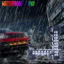 LED Grille Lights Dream Color,4 Pods DC 12V Cellphone APP Control, Music/Timing/Flashing Strobe Modes Truck Grill Lights for Ram F150 F250 F350 F450 TRD UTV (4 pods)